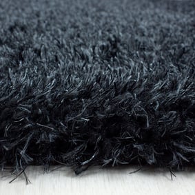 Hochflor Teppich Rund - Blushy Schwarz Meliert - sfeer