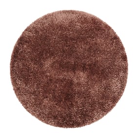Hochflor Teppich Rund - Blushy Terracotta Braun