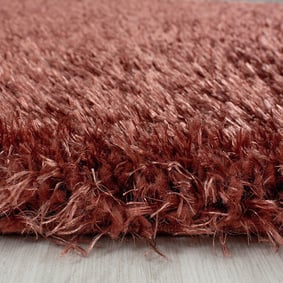 Hochflor Teppich Rund - Blushy Terracotta Braun - product