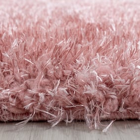 Hochflor Teppich Rund - Blushy Rosa - sfeer
