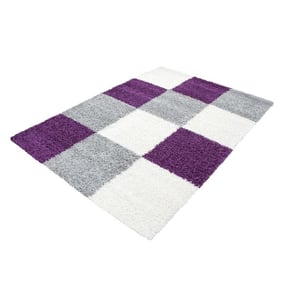 Hochflor Teppich - Cube Lila - sfeer