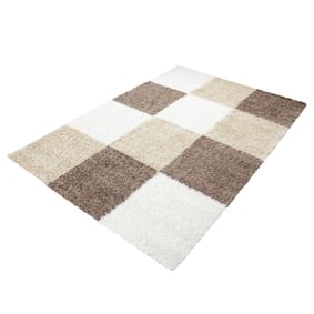 Hochflor Teppich - Cube Mokka - sfeer