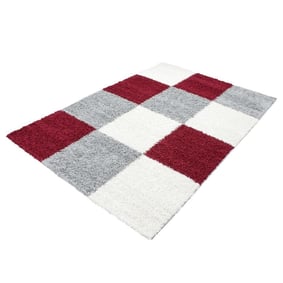 Hochflor Teppich - Cube Rot - sfeer