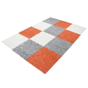Hochflor Teppich - Cube Terrakotta - sfeer