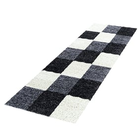 Hochflor Läufer - Cube Schwarz
