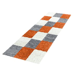 Hochflor Läufer - Cube Terrakotta