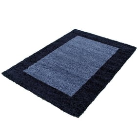Hochflor Teppich - Edge Blau - sfeer