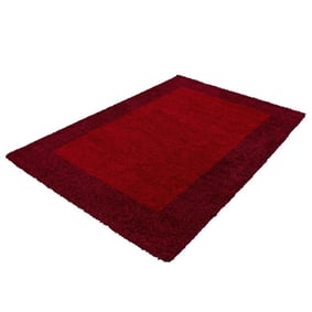 Hochflor Teppich - Edge Rot - sfeer