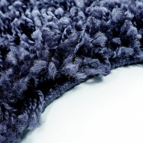 Hochflor Teppich Rund - Edge Blau - sfeer