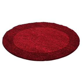 Hochflor Teppich Rund - Edge Rot