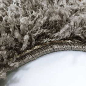 Hochflor Teppich Rund - Edge Taupe - sfeer