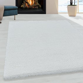 Hochflor Teppich - Fuzzy Weiß