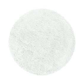 Hochflor Teppich Rund - Fuzzy Weiß - sfeer