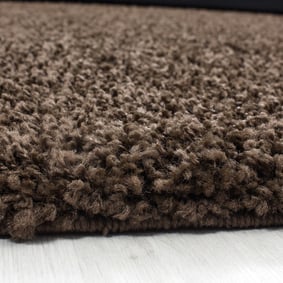Hochflor Teppich Rund - Life Braun - sfeer