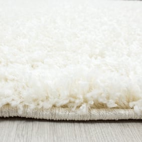 Hochflor Teppich Rund - Life Creme Weiß - sfeer