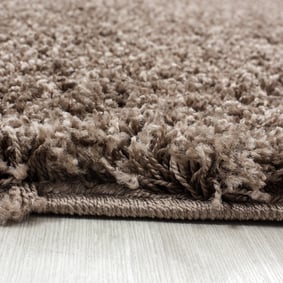 Hochflor Teppich Rund - Life Hellbraun - sfeer