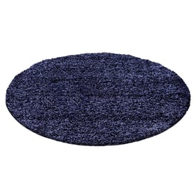Hochflor Teppich Rund - Life Blau
