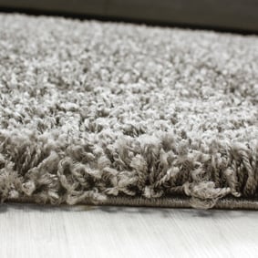 Hochflor Teppich Rund - Life Taupe - sfeer