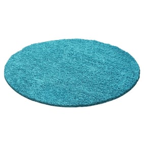 Hochflor Teppich Rund - Life Türkis