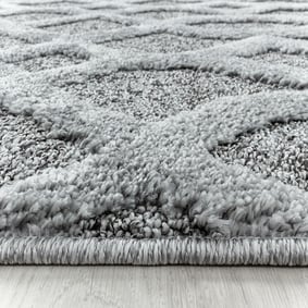 Teppich Skandinavisch Rund - Pitea Tile Grau - sfeer