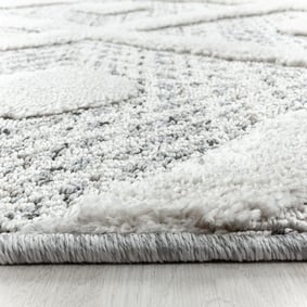 Teppich Skandinavisch Rund - Pitea Ethno Creme Grau - sfeer
