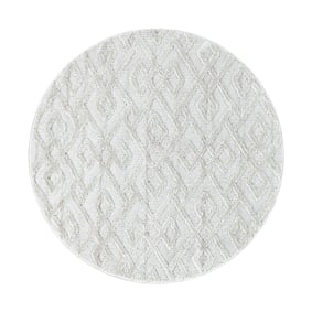 Teppich Skandinavisch Rund - Pitea Pattern Creme