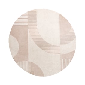 Skandinavischer Teppich Rund - Aurora Shapes Beige - sfeer