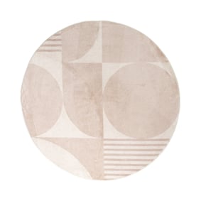 Skandinavischer Teppich Rund - Aurora Circles Beige - sfeer