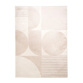 Skandinavischer Teppich - Aurora Circles Beige - sfeer