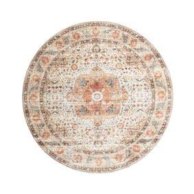 In- & Outdoor Teppich Rund - Kairo Medaillon Creme Bunt - sfeer