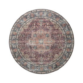 In- & Outdoor Teppich Rund - Kairo Medaillon Bordeaux Rot - sfeer