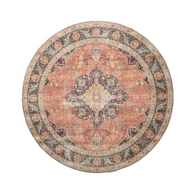 In- & Outdoor Teppich Rund - Kairo Medaillon Terra Dunkelblau - sfeer
