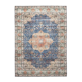 In- & Outdoor Teppich Vintage - Kairo Medaillon Dunkelblau Terra - sfeer