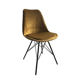 Samtstuhl - Gold/Ocker