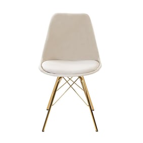 Samtstuhl Creme - Gold Gestell - sfeer