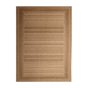Garten Teppich Jute - Mavi Stripes Creme Braun - sfeer