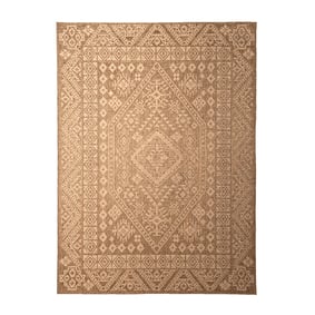 Garten Teppich Jute - Mavi Medaillon Creme Braun - sfeer