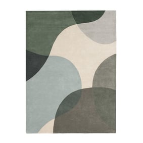 Wollteppich Abstrakt - Clarice Olivgrün Mint - sfeer