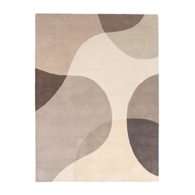 Wollteppich Abstrakt - Clarice Braun Beige - sfeer