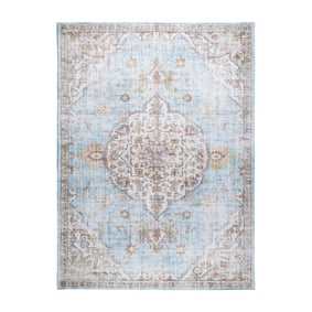 Orientteppich - Leyla Medaillon Hellblau - sfeer