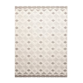 Nachhaltiger Teppich - Lorre Blocks Weiß Grau  - product