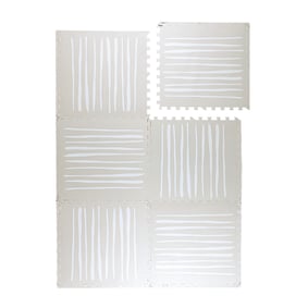 Puzzlematte - Alfie Stripes Grau/Beige - sfeer