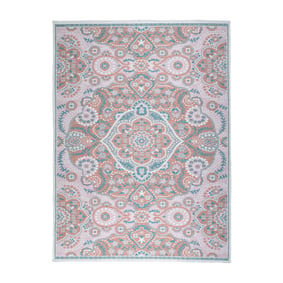 Outdoor Teppich Boho - Vedra Medaillon Rosa - sfeer