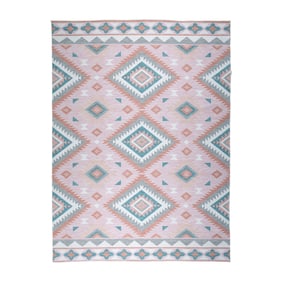 Outdoor Teppich Boho - Vedra Aztec Rosa - sfeer