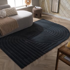 Teppich Organisch - Flowy Wavy Anthrazit
