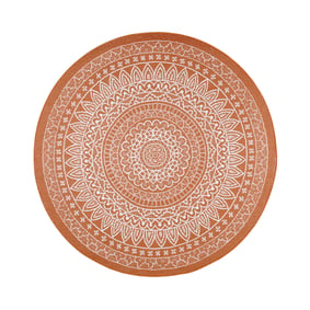 In- & Outdoor Teppich Rund - Summer Azteca Terracotta - sfeer