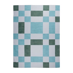 Retro In- & Outdoorteppich - Pop Cubes Grün - sfeer