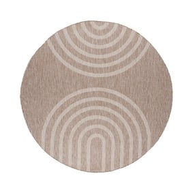 In- & Outdoor Teppich Rund - Sierra Arches Beige Creme - sfeer