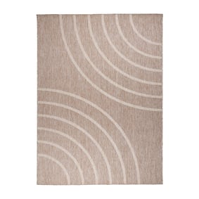 In- & Outdoor Teppich - Sierra Curves Beige Creme - sfeer