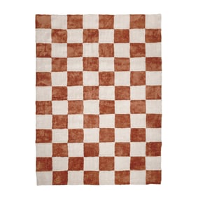 Teppich Kariert - Blox Terracotta Weiß - sfeer